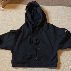 Alo cropped black hoodie with arm slit (both sides)
